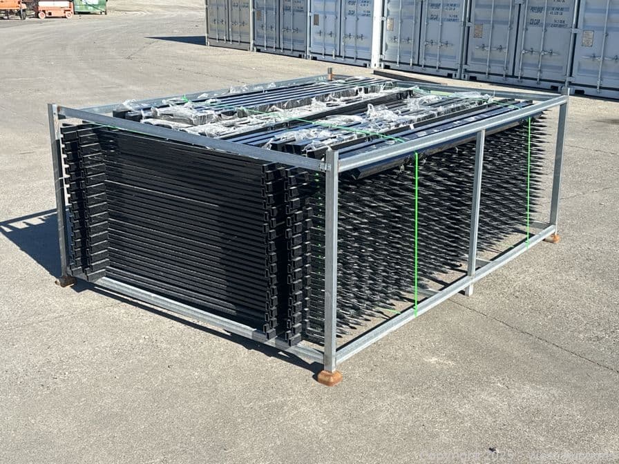 2025-30-10x7-4-rail-wrought-iron-powder-coated-site-fence-panels-300-linear-feet-total-unused-592495